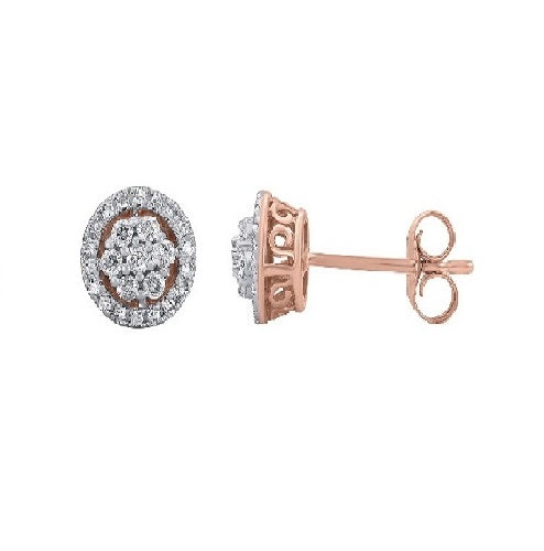 Cluster Flower Stud Earrings in 10K Gold