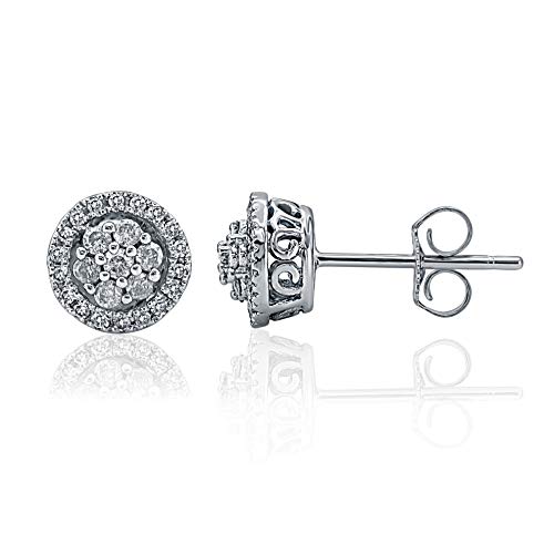 Cluster Flower Stud Earrings in 10K Gold