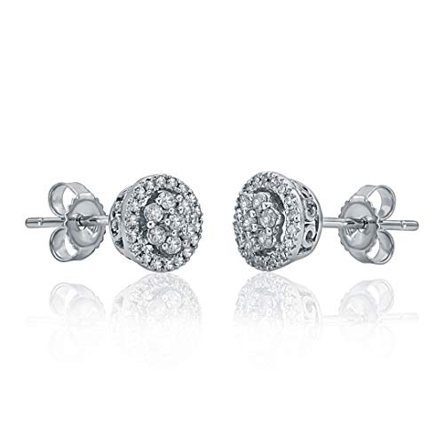 Cluster Flower Stud Earrings in 10K Gold