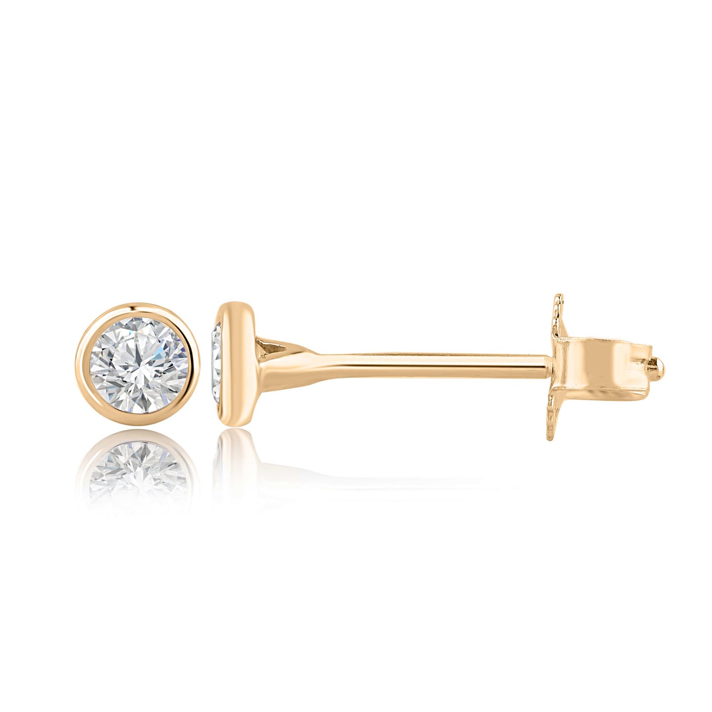 Solitaire Stud Earrings in 10KT Gold
