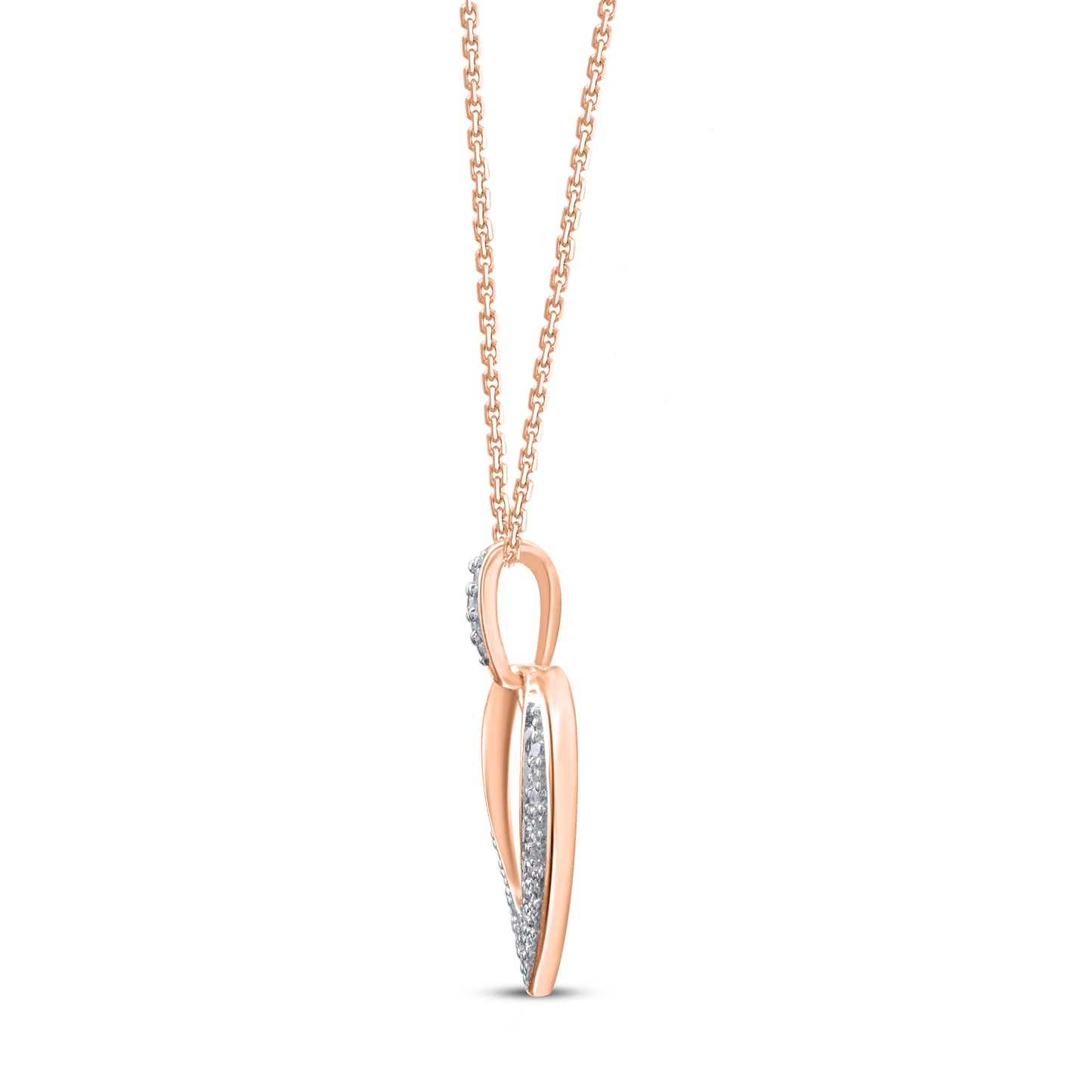 Stylish Open Heart Pendant Necklace in 10K Gold