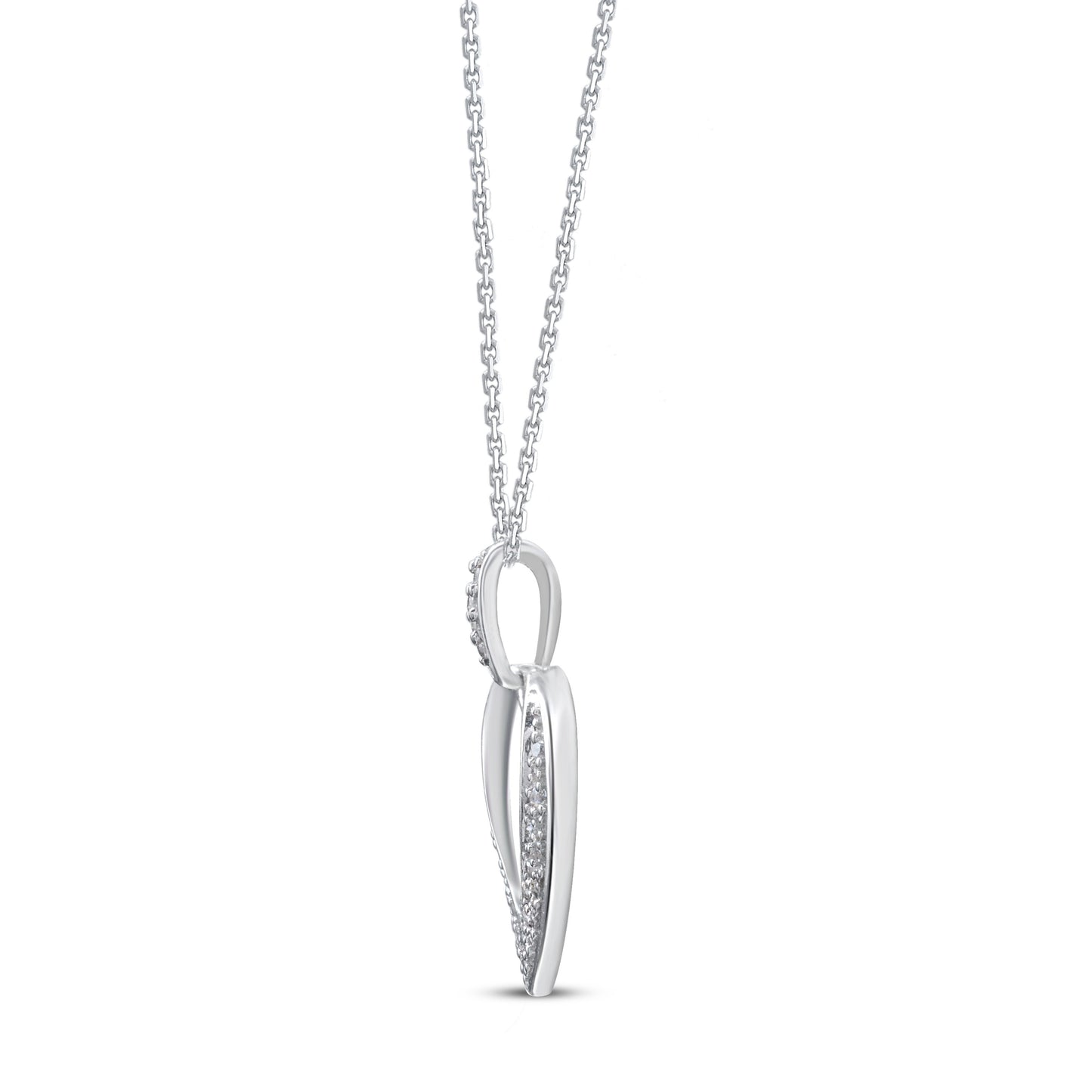 Stylish Open Heart Pendant Necklace in 10K Gold