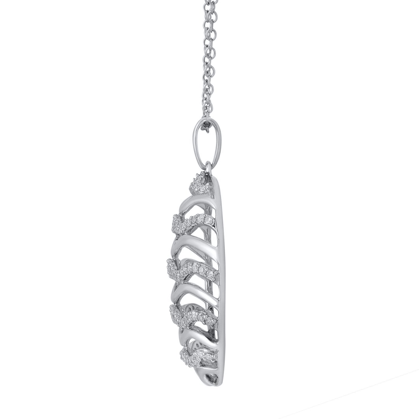 Circle Wave Pendant Necklace in 10K Gold