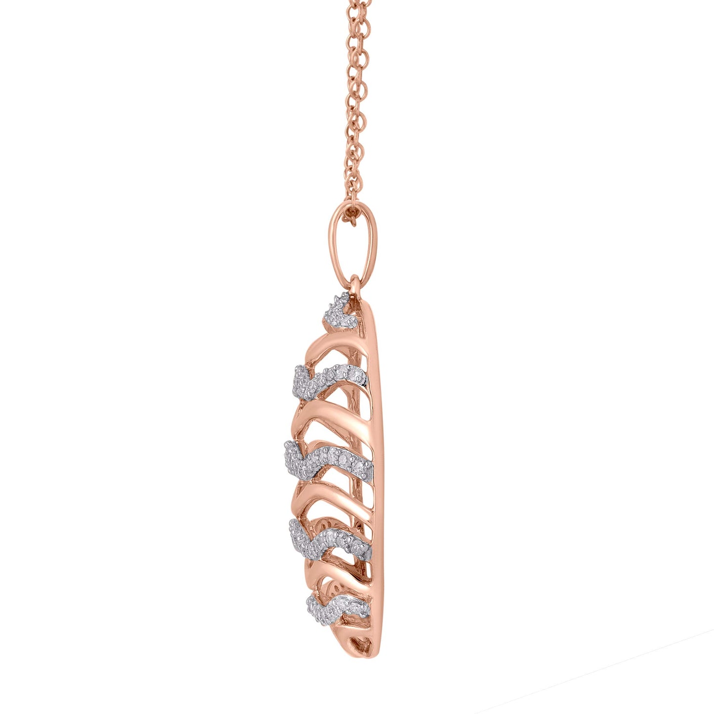 Circle Wave Pendant Necklace in 10K Gold