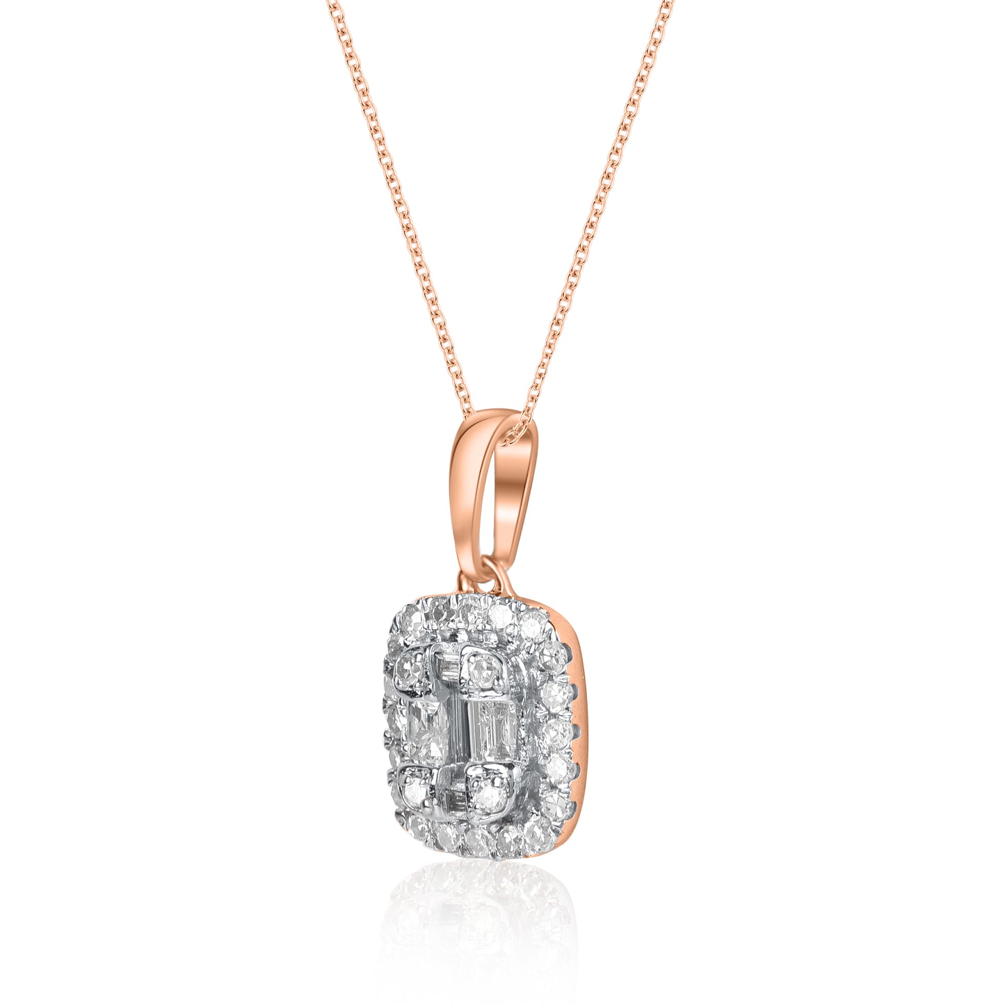 Halo Pendant Necklace in 10K Gold