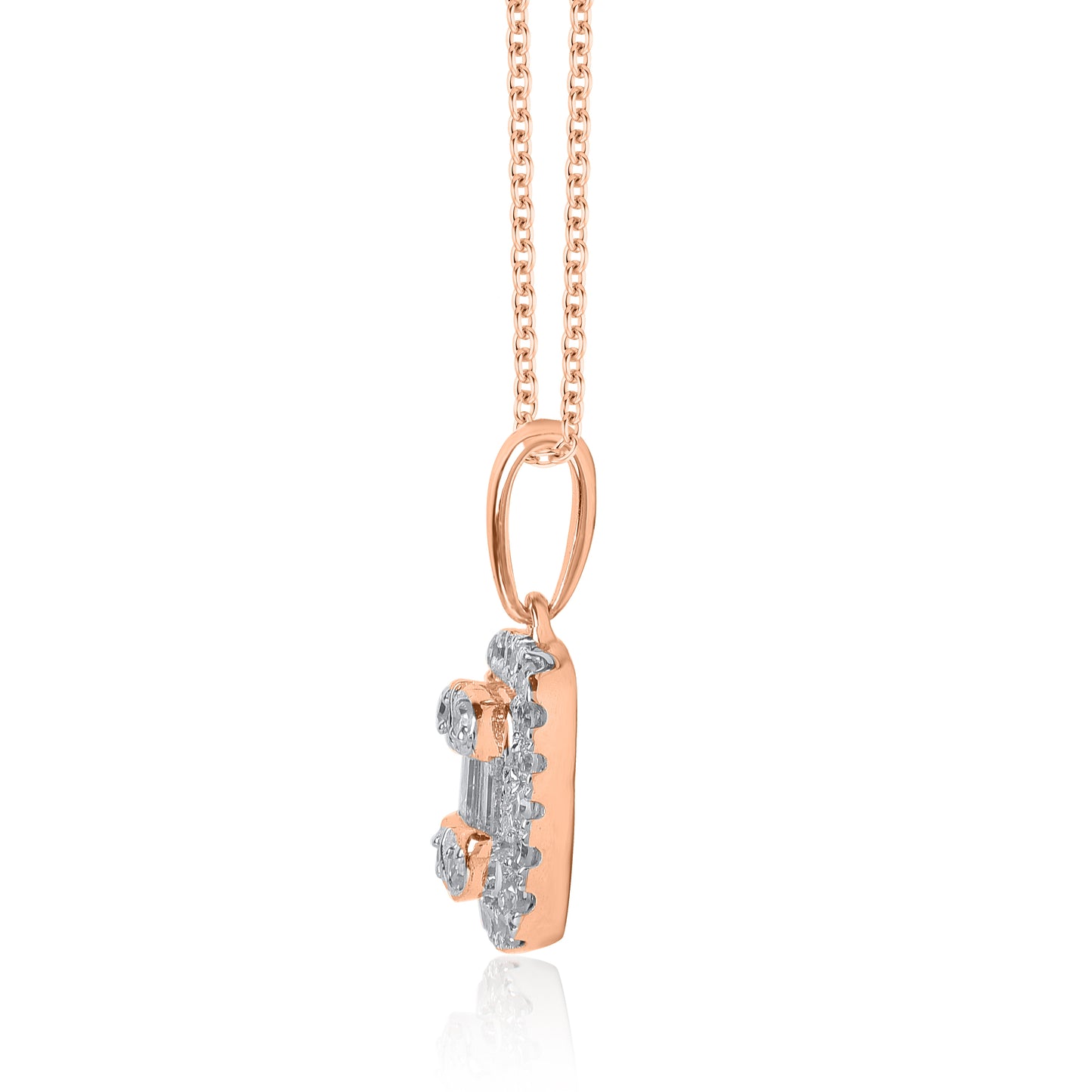 Halo Pendant Necklace in 10K Gold