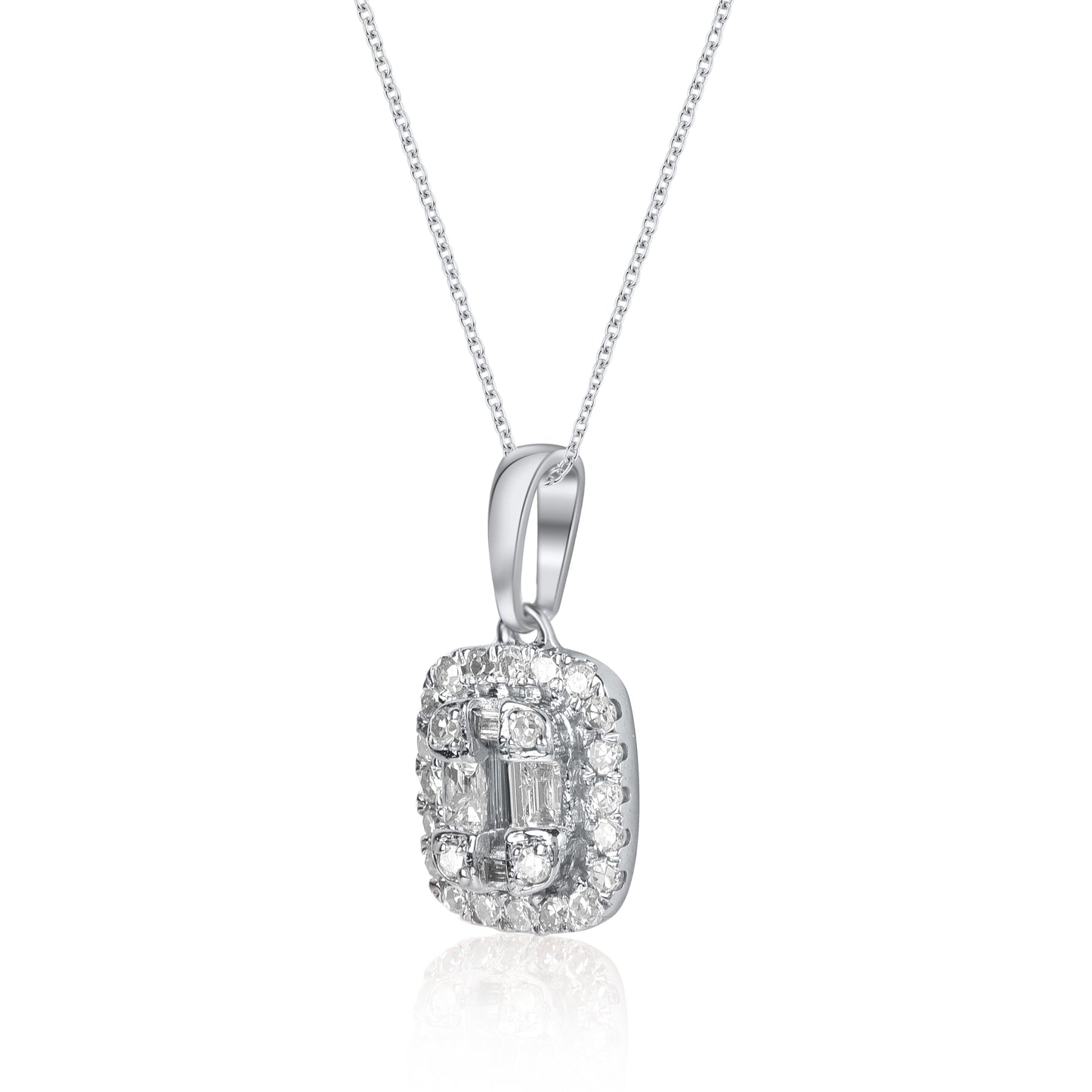 Halo Pendant Necklace in 10K Gold