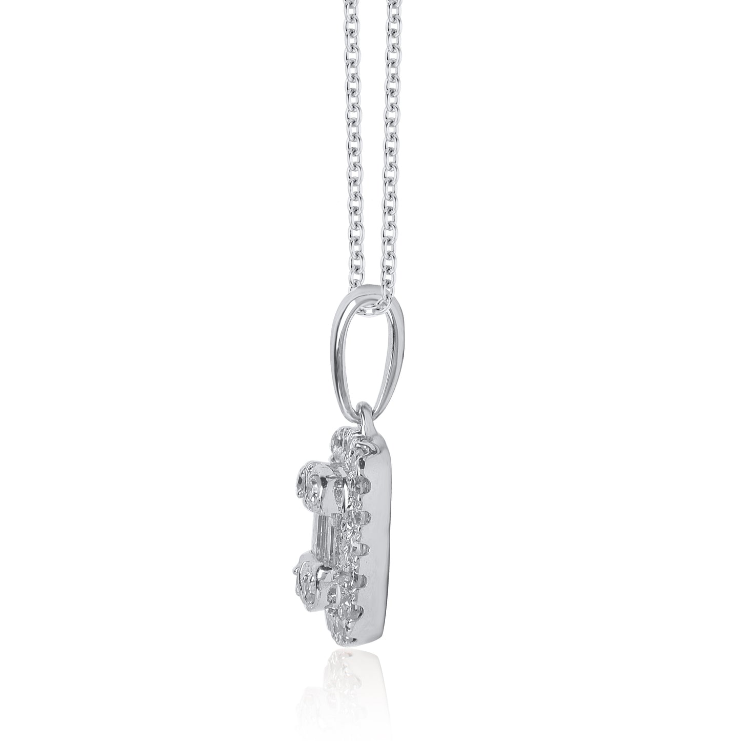 Halo Pendant Necklace in 10K Gold