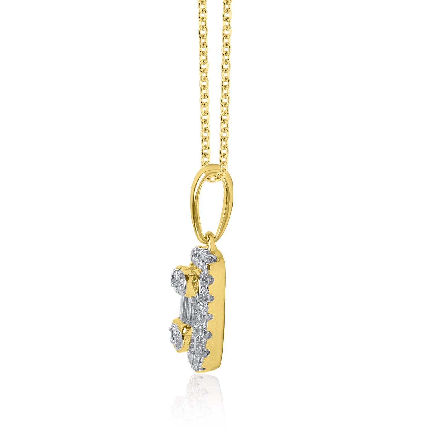 Halo Pendant Necklace in 10K Gold