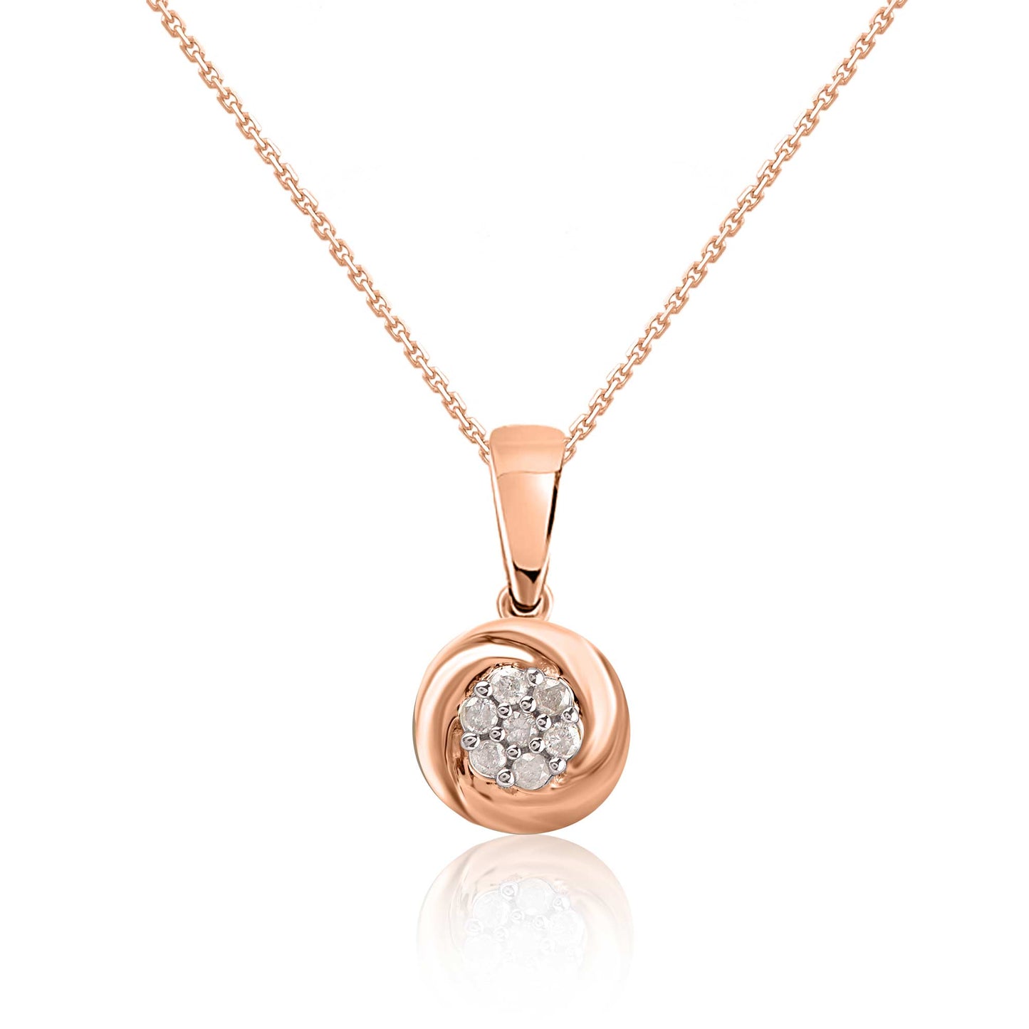 Swirling Circle Pendant Necklace in 10KT Gold