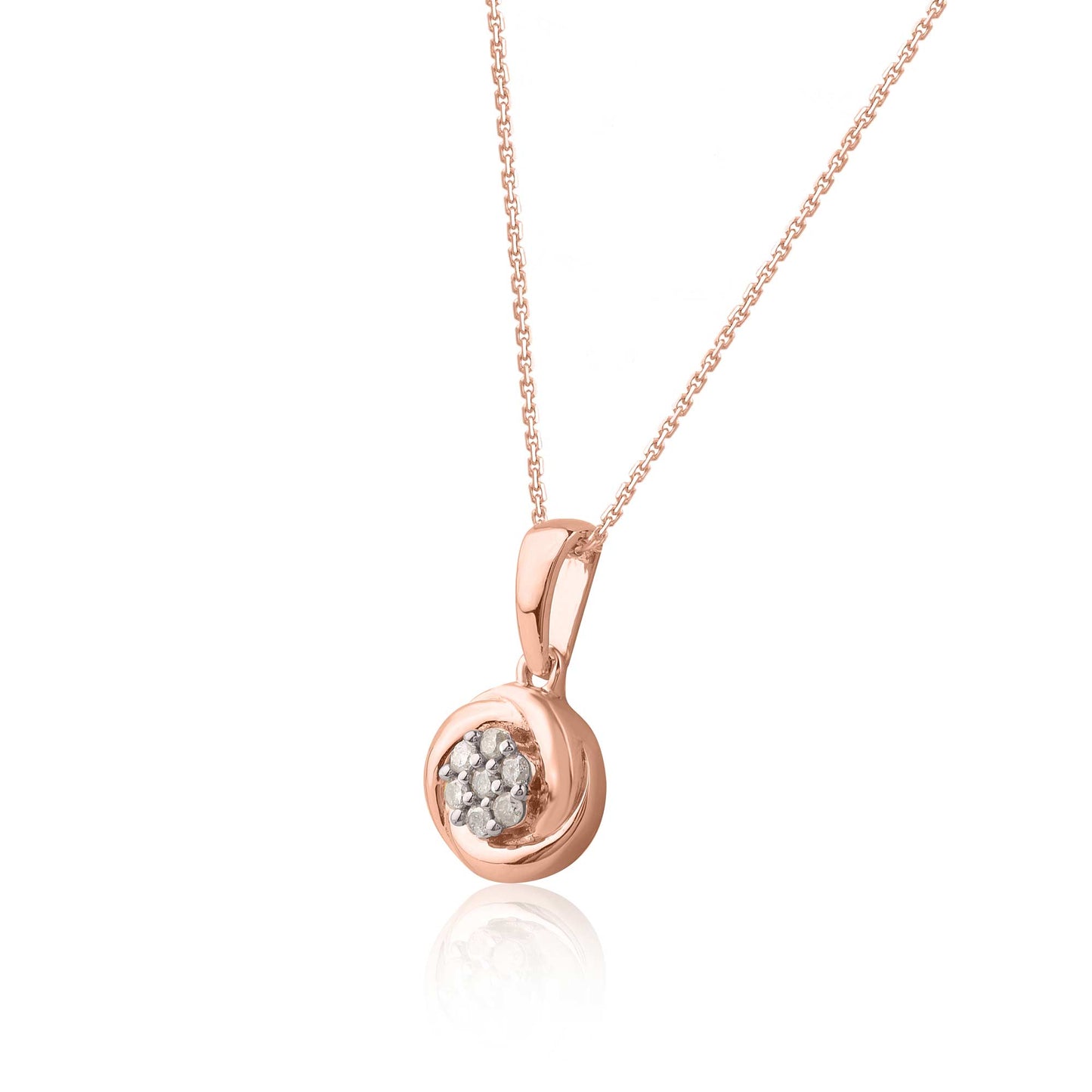 Swirling Circle Pendant Necklace in 10KT Gold