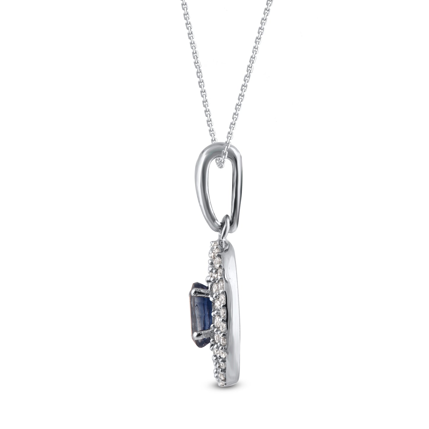 Blue Sapphire Pendant Necklace in 10KT Gold