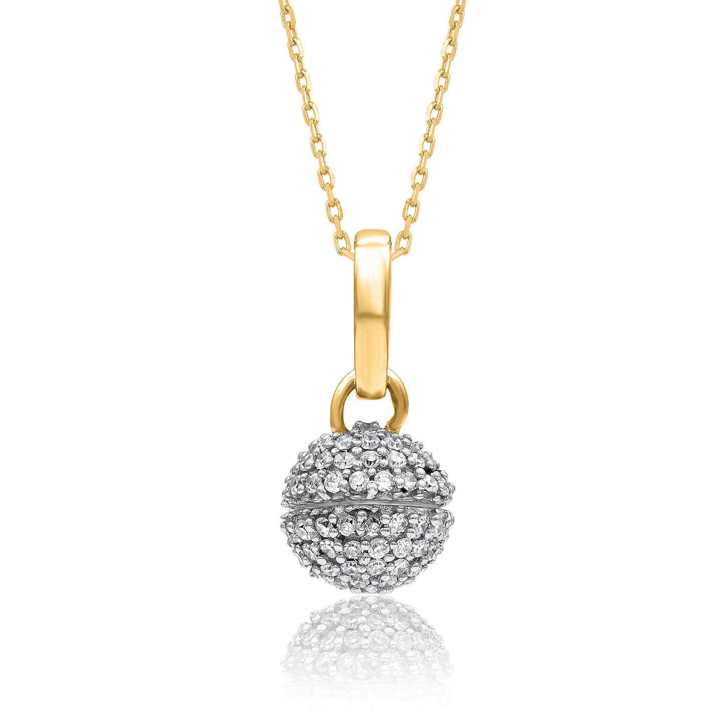 Round Cluster Pendant Necklace in 10K Yellow Gold