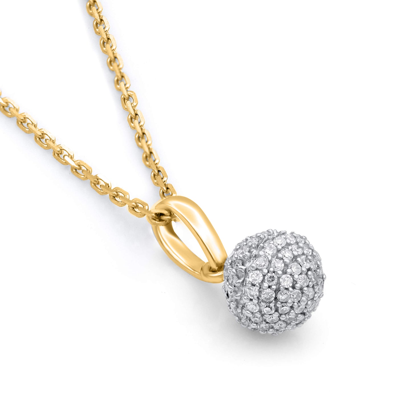 Round Cluster Pendant Necklace in 10K Yellow Gold