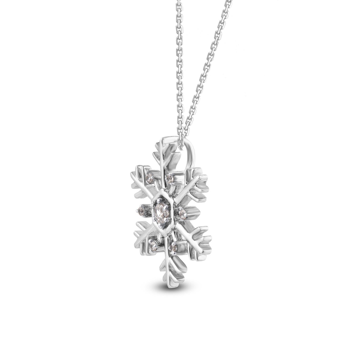 Snowflake Pendant Necklace in 10kt Gold
