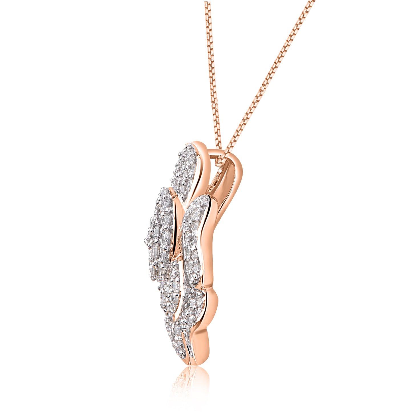 Rose Flower Pendant Necklace in 10k Gold