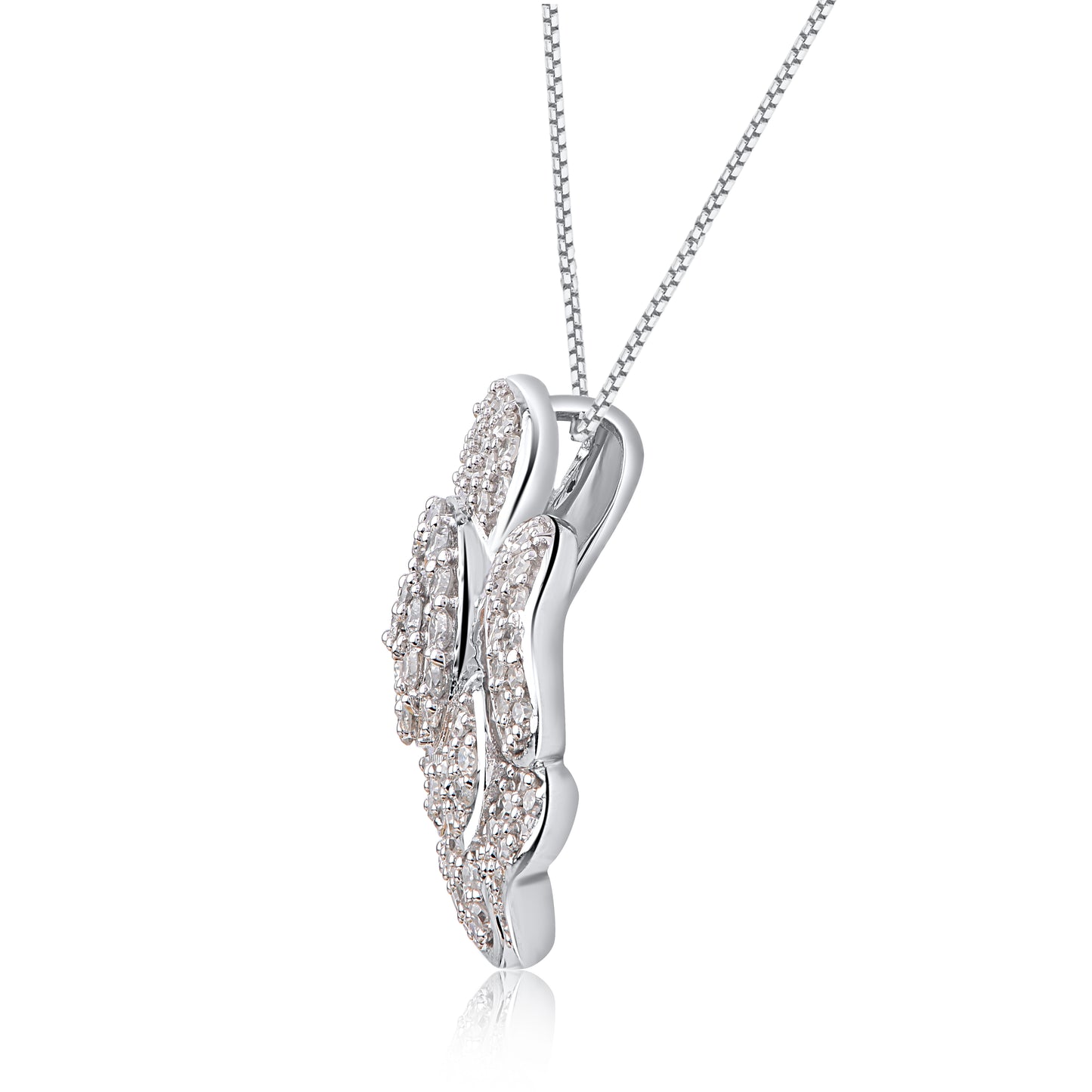 Rose Flower Pendant Necklace in 10k Gold