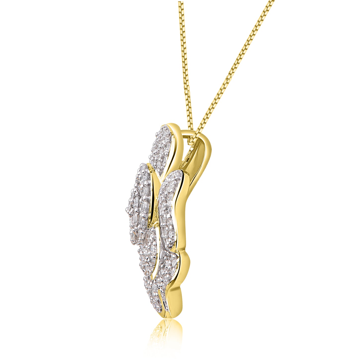 Rose Flower Pendant Necklace in 10k Gold