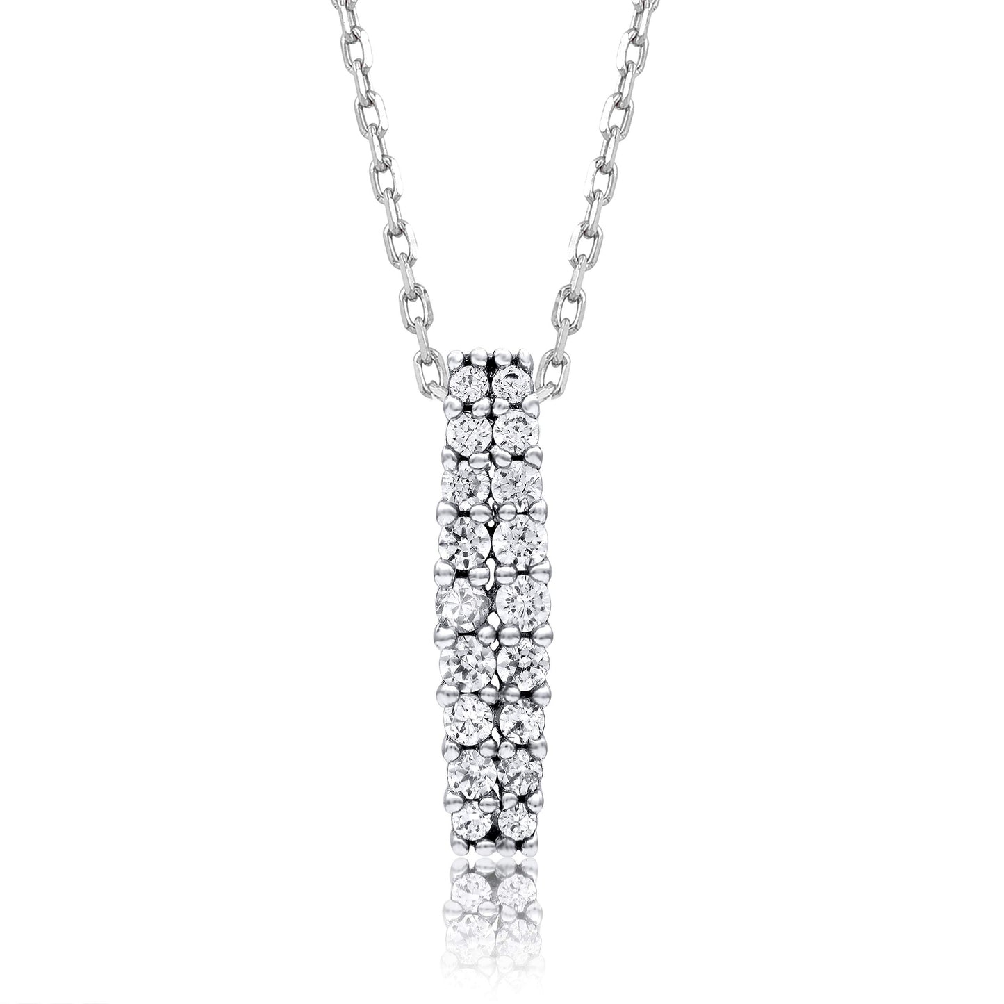 Vertical Bar Pendant Necklace in 10K Gold