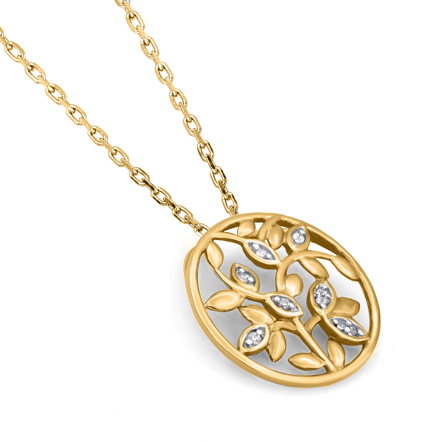 Tree of Life Diamond Pendant Necklace in 10K Gold