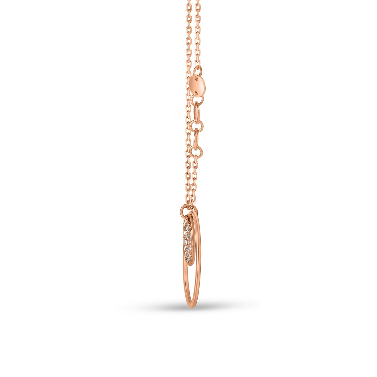 Circle Pave Pendant Necklace in 10K Gold