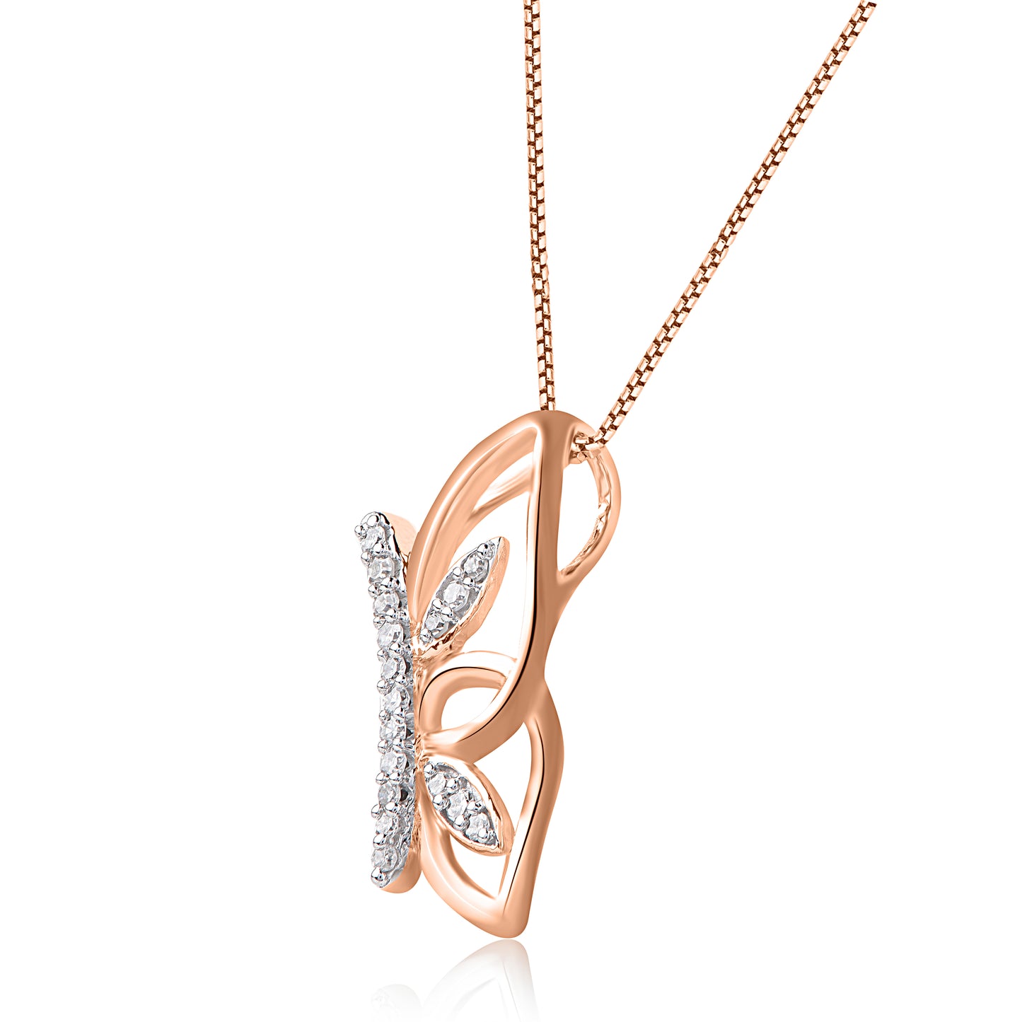 Butterfly Wing Pendant Necklace in 10K Gold
