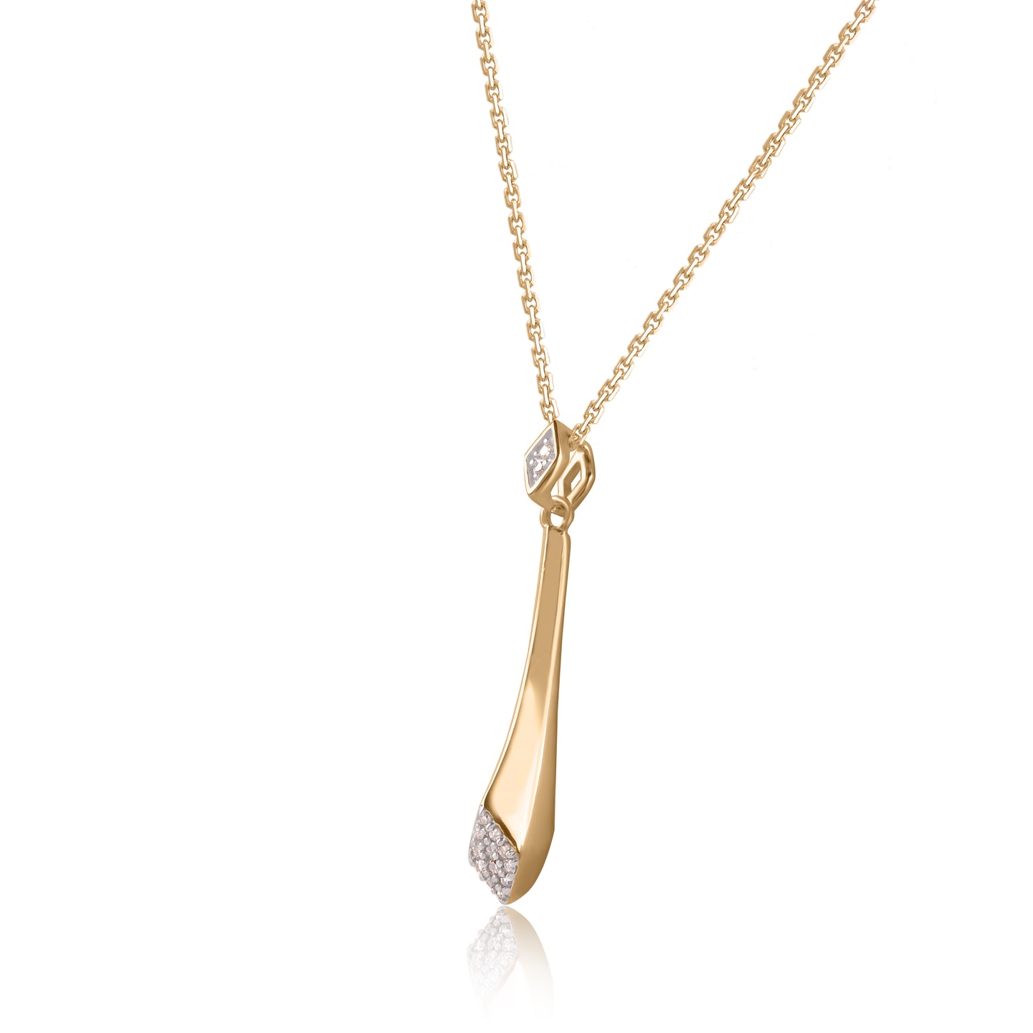 Vertical Bar Pendant Necklace in 10KT Gold