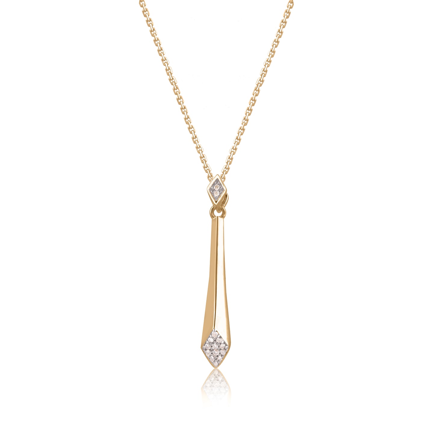 Vertical Bar Pendant Necklace in 10KT Gold