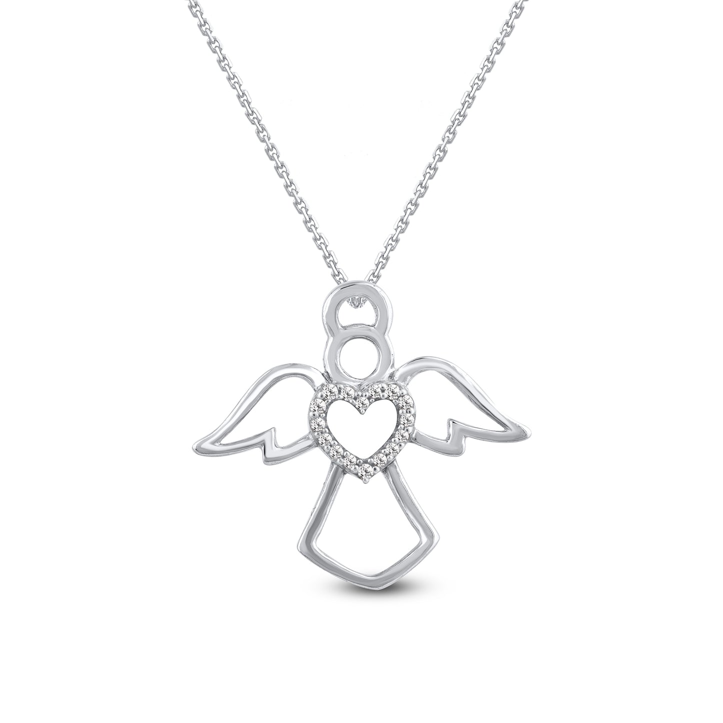 Angle Wings Heart Pendant in 10KT Gold