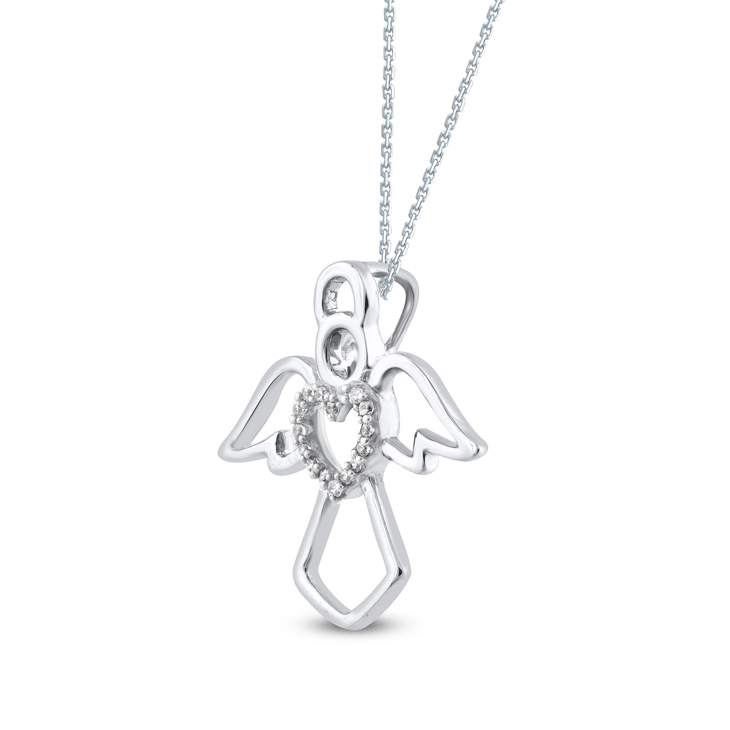 Angle Wings Heart Pendant in 10KT Gold