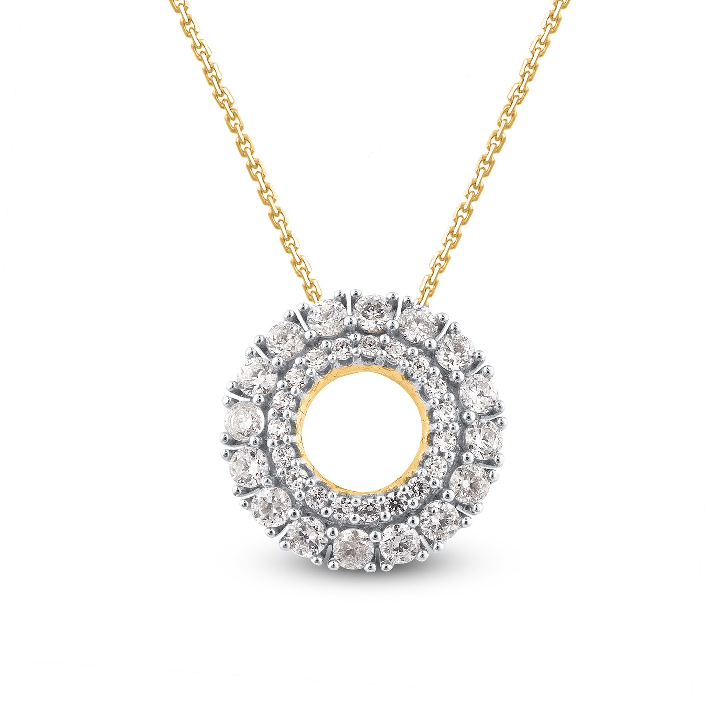 Double Circle Pendant in 10K Gold