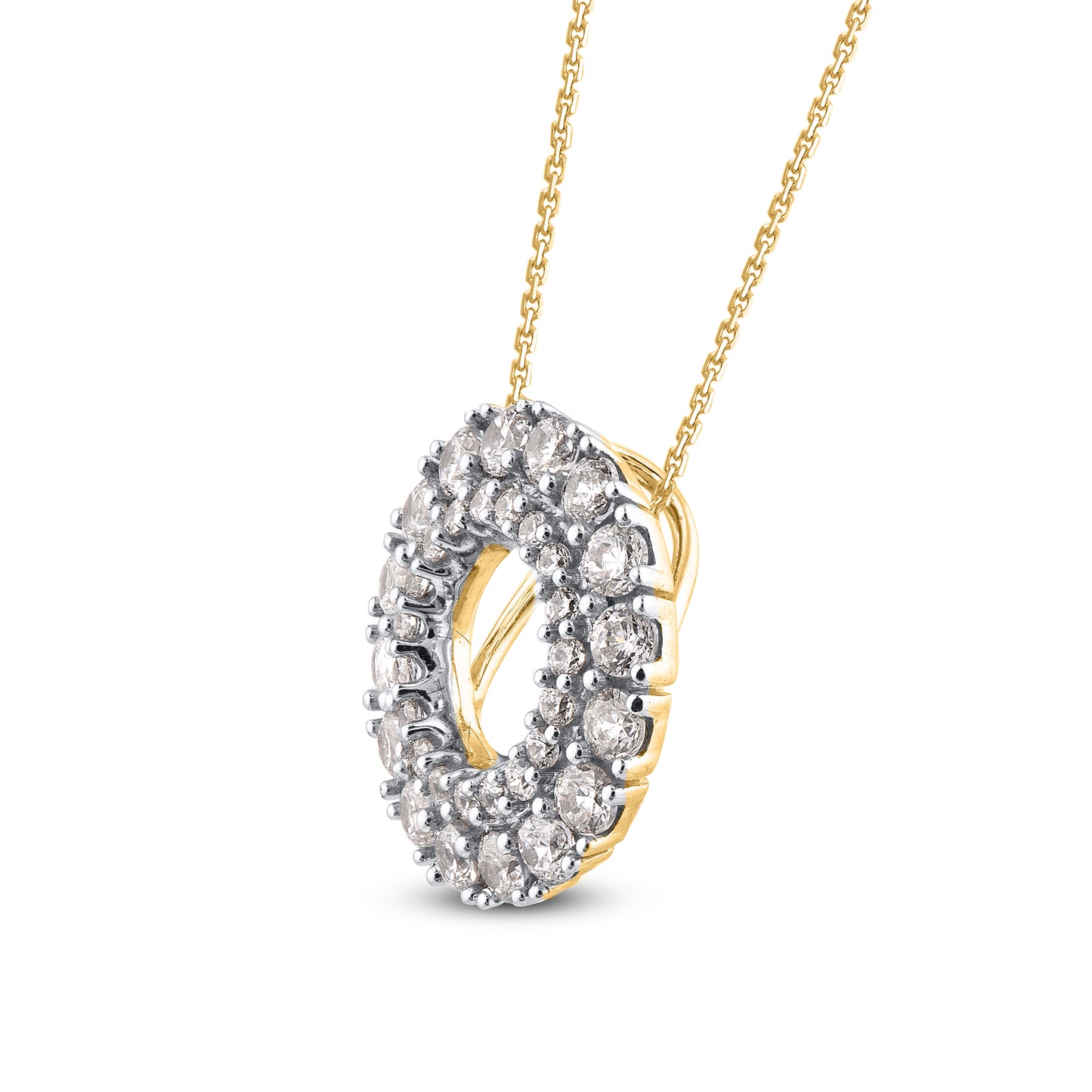 Double Circle Pendant in 10K Gold