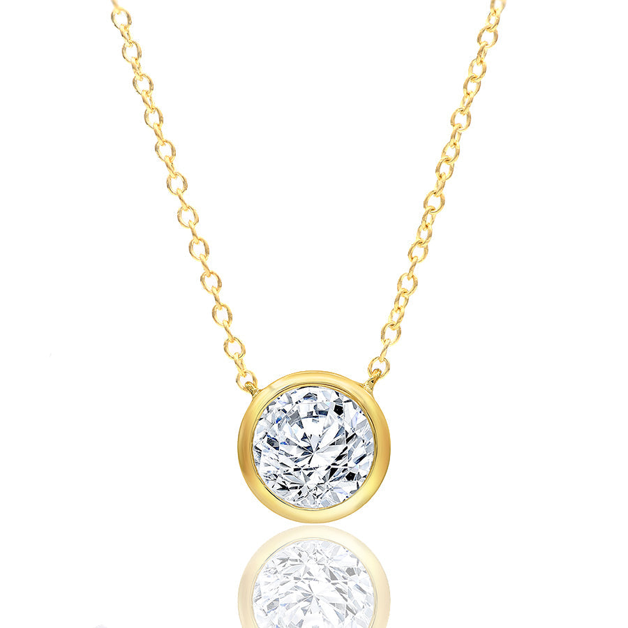 Halo Pendant Necklace in 14K Gold