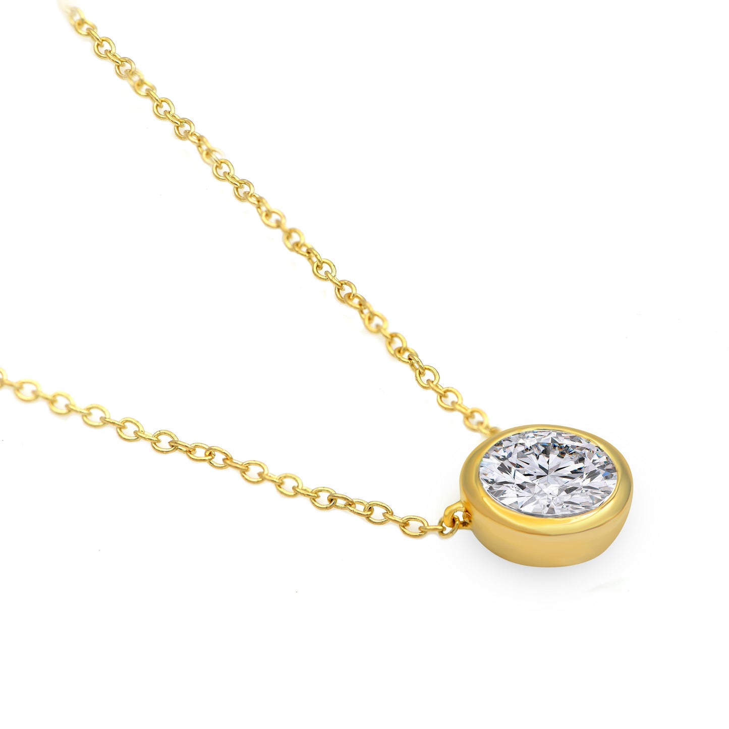 Halo Pendant Necklace in 14K Gold