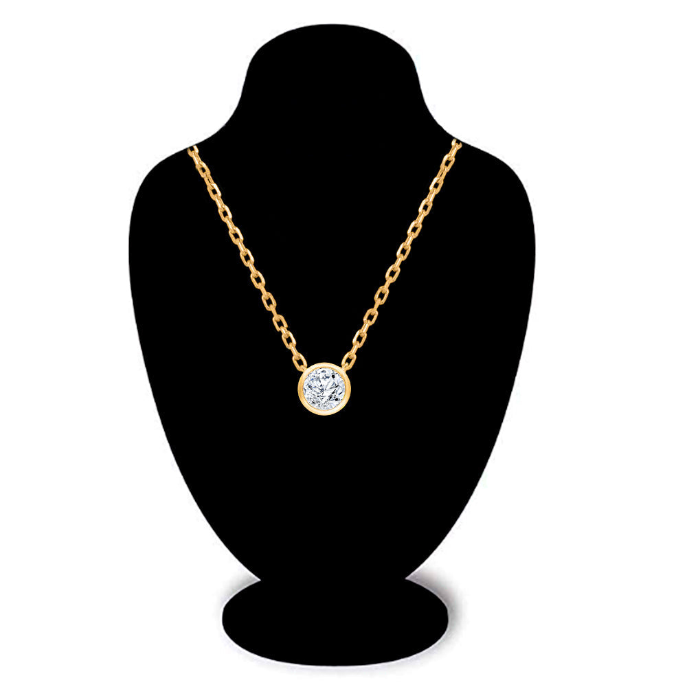 1/3 Carat Natural Diamond Halo Pendant Necklace in 10K Gold