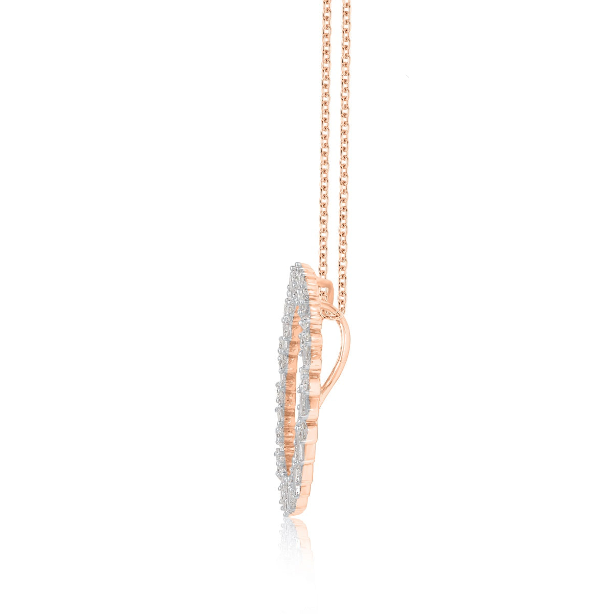 Baguette Eternity Open Circle Pendant Necklace in 14KT Gold