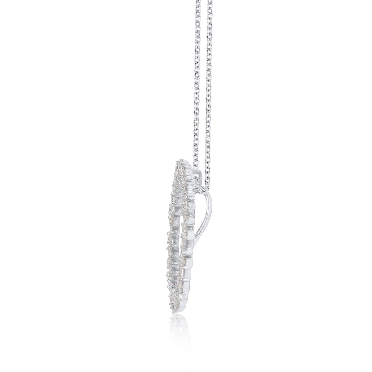 Baguette Eternity Open Circle Pendant Necklace in 14KT Gold