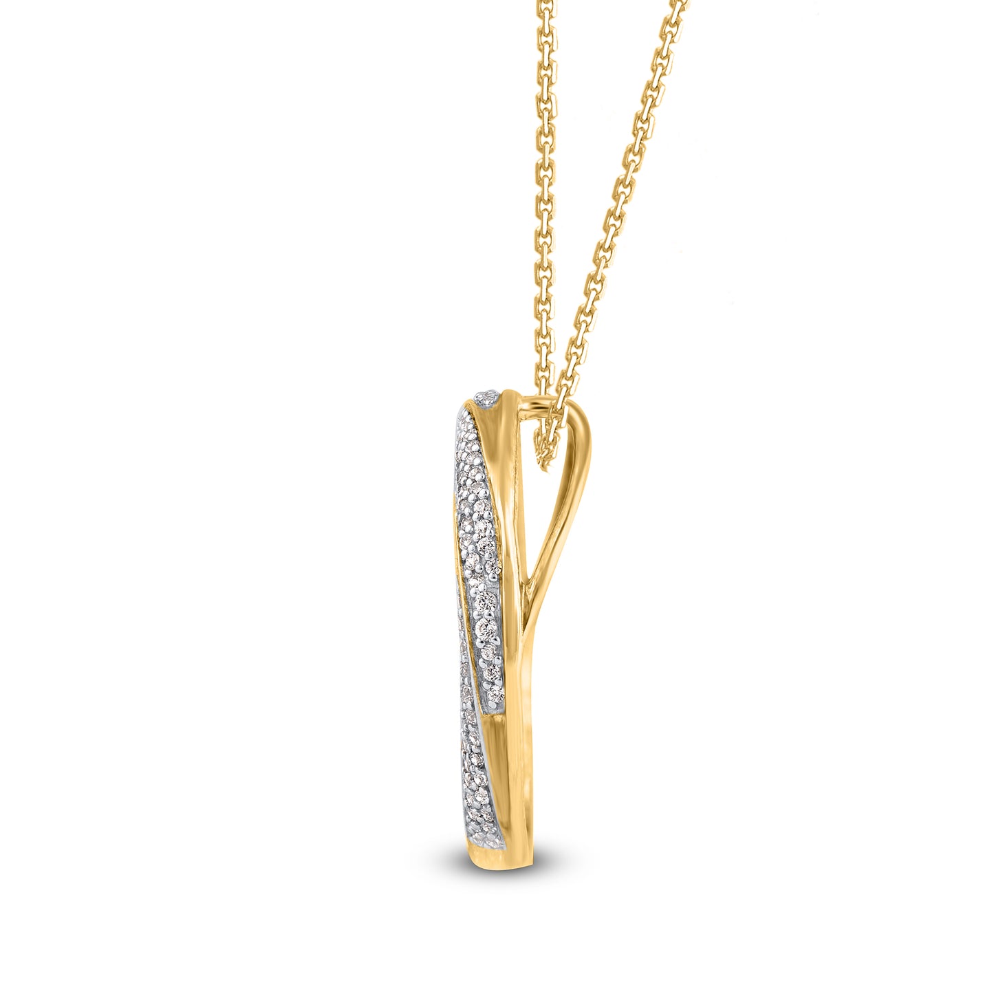 Open Circle Swirl Pendant Necklace in 10K Gold