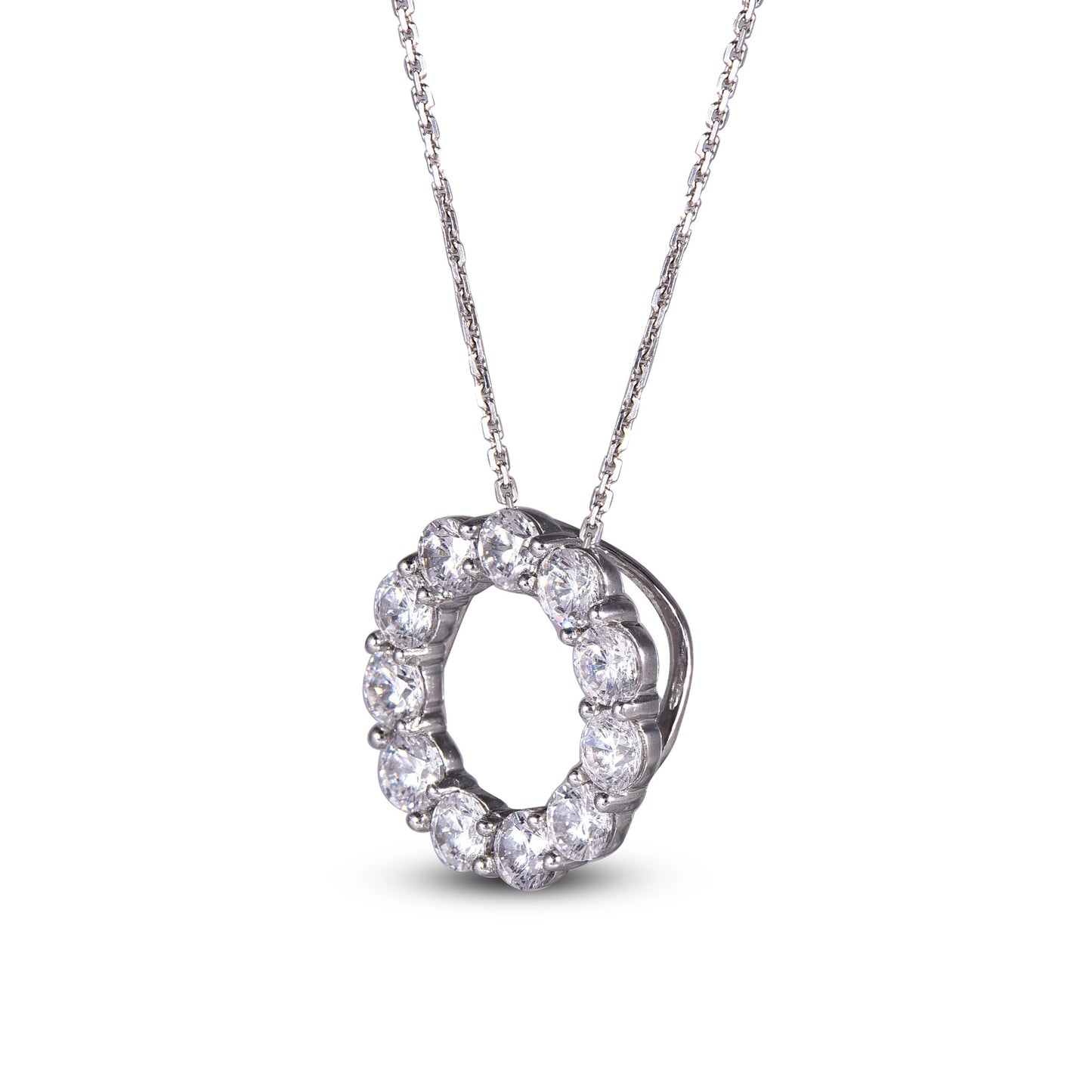 Open Circle Pendant Necklace in 14K Gold