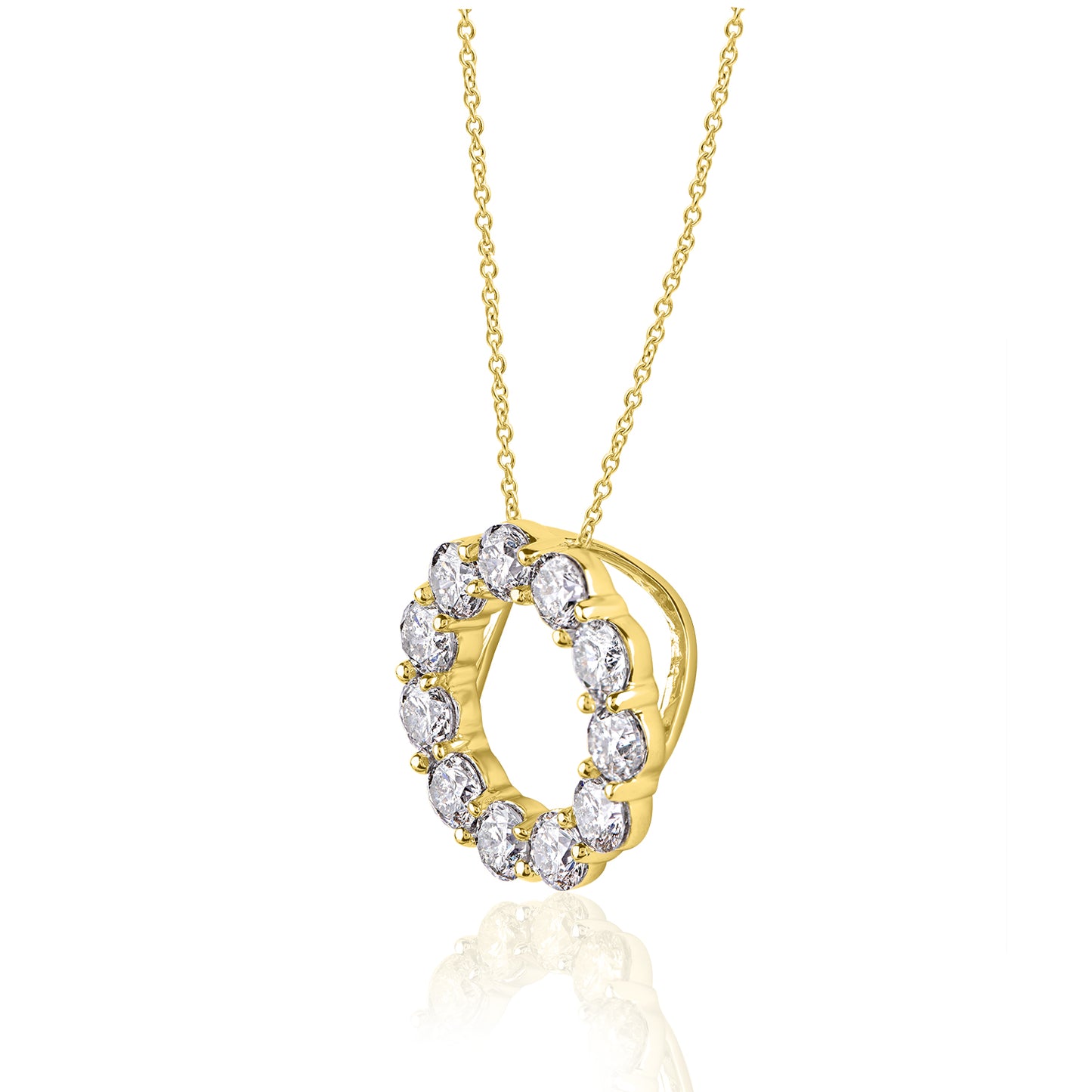 Open Circle Pendant Necklace in 14K Gold