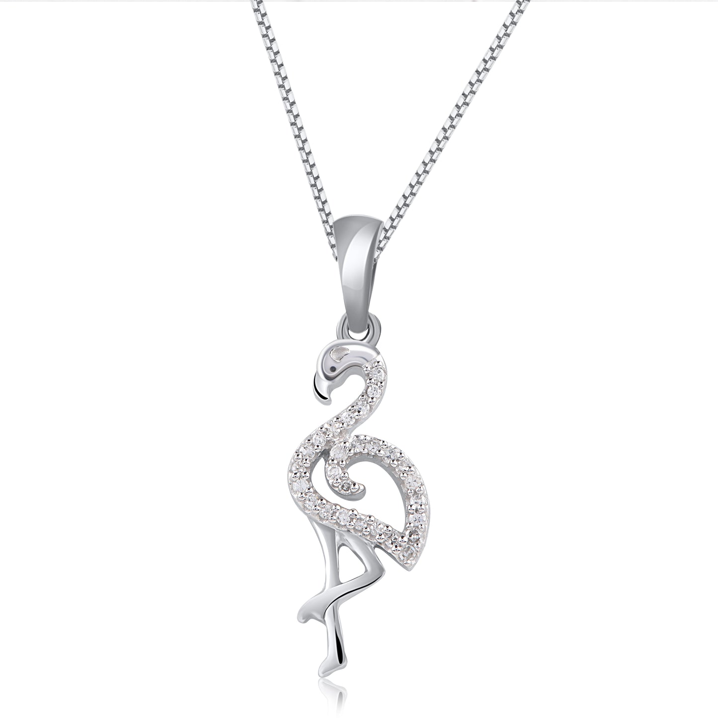 Flamingo Pendant Necklace in 10K Gold
