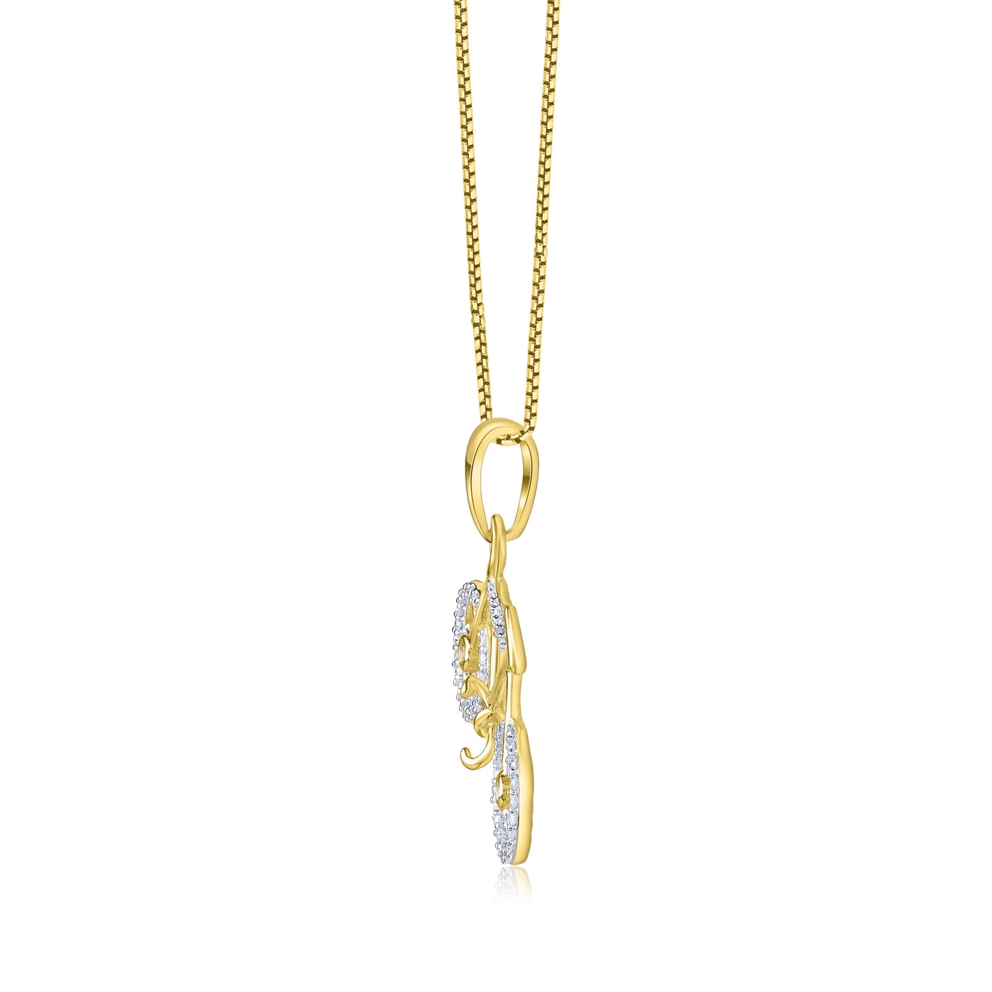 Bicycle Pendant Necklace in 10K Gold
