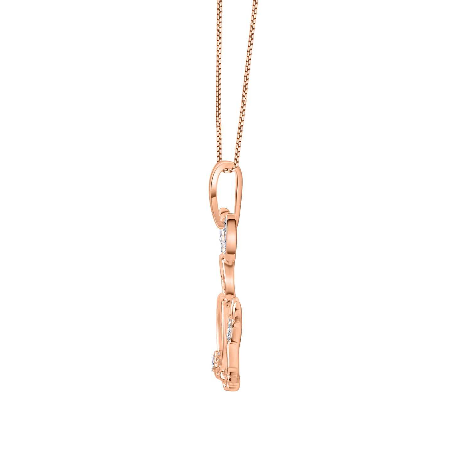 Bunny Rabbit Mother and Child Pendant Necklace in 10KT Gold