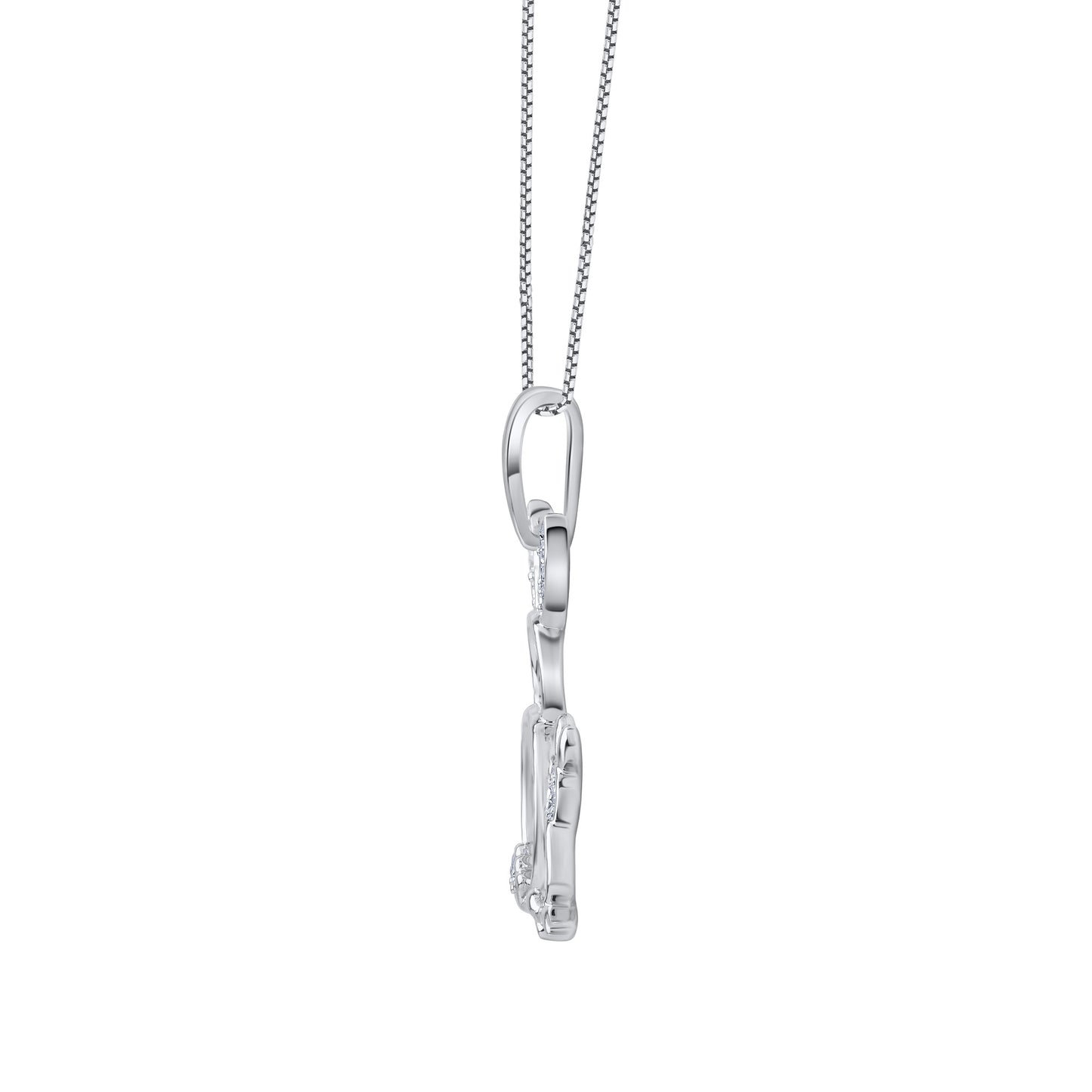 Bunny Rabbit Mother and Child Pendant Necklace in 10KT Gold