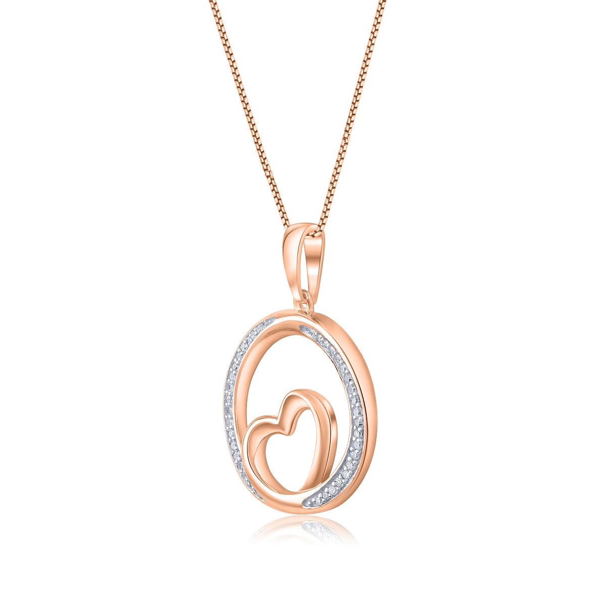 Circle Heart Pendant Necklace in 10k Gold