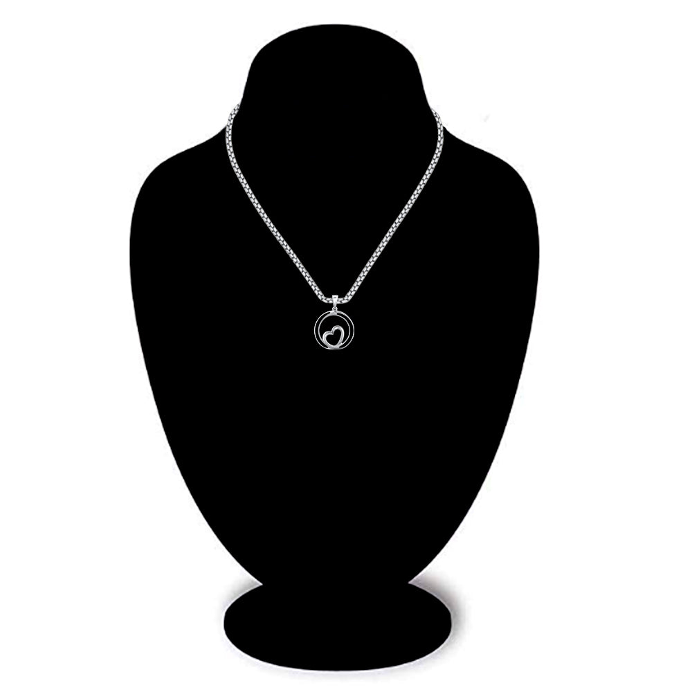 Circle Heart Pendant Necklace in 10k Gold