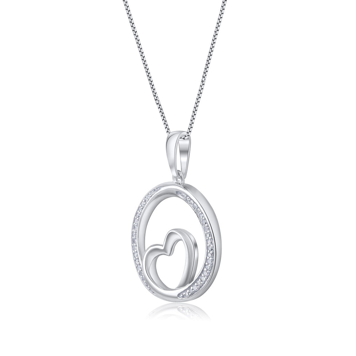 Circle Heart Pendant Necklace in 10k Gold