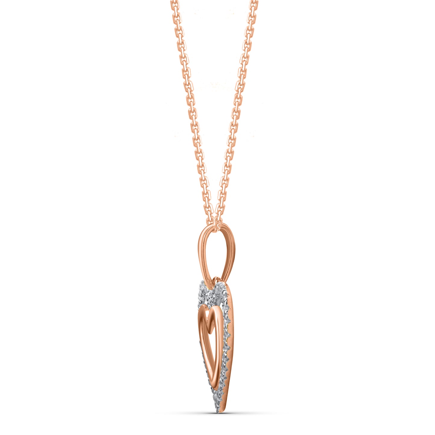 Double Heart Pendant Necklace in 10K Gold