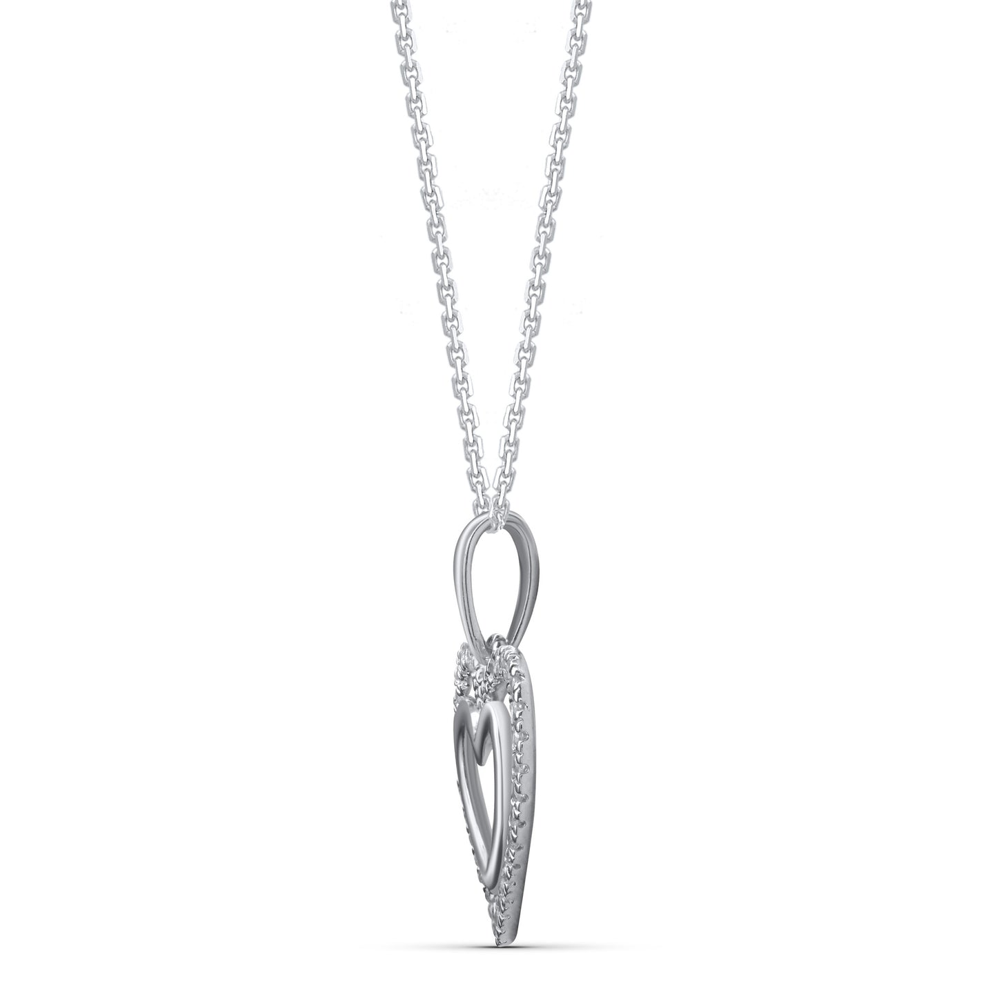 Double Heart Pendant Necklace in 10K Gold