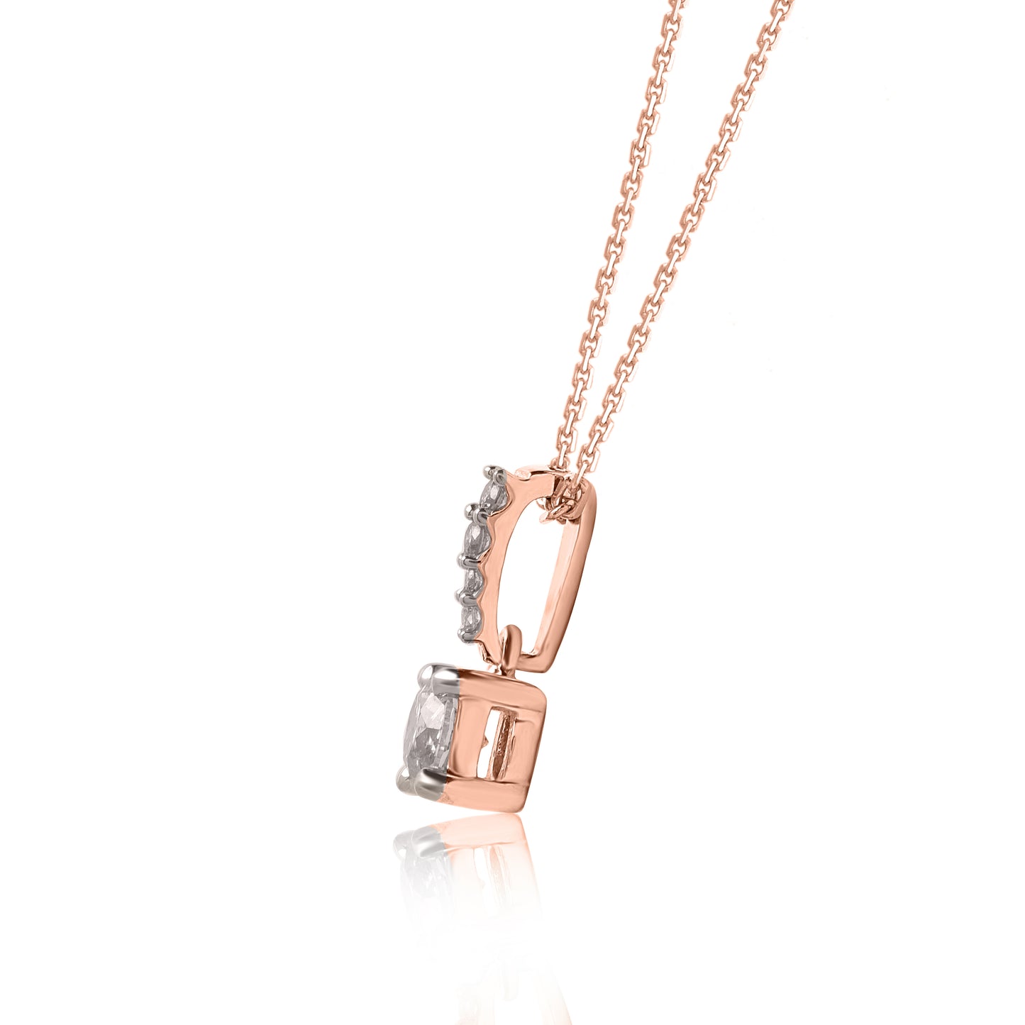 Solitaire Diamond Pendant Necklace in 10K Gold